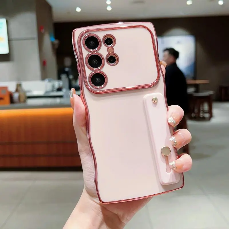 Solid Color Phone Case with Ring, Anti-drop Cellphone Protective Case, Shockproof Mobile Phone Cover for Samsung Galaxy S24 S23 S22 S25, Casing 1