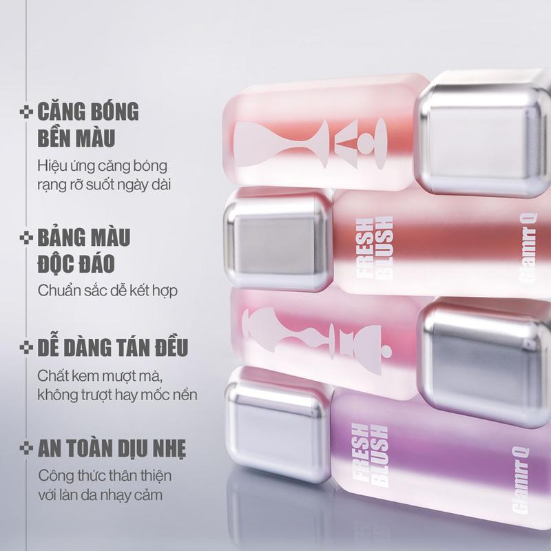 Má Hồng Kem Căng Bóng Glamrr Q Glow Lasting Fresh Blush 3.8g 3
