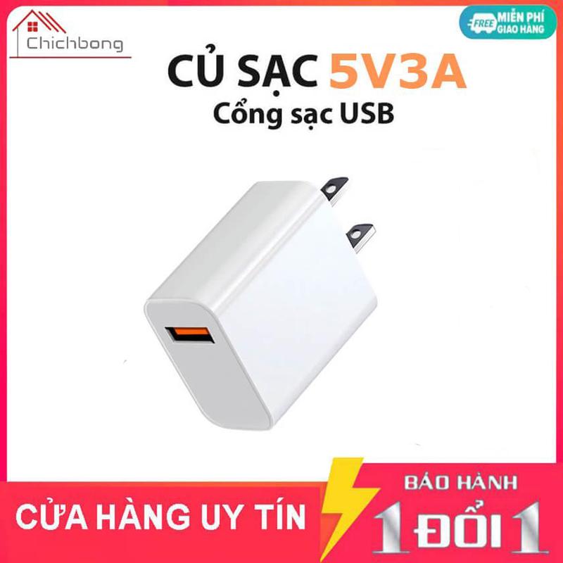 Củ sạc nhanh 5V 3A 15W cổng USB, cốc sạc nhanh điện thoại, nguồn camera, cục sạc đèn pin, quạt tích điện, nguồn cho đèn Phụ Kiện Phone