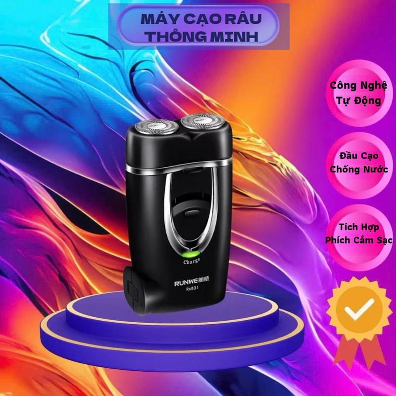 Máy cạo râu hai đầu thông minh lưỡi dao kép nổi lưỡi kép linh hoạt Máy Cạo Râu Mini 2 Lưỡi Cạo Nổi Máy Cạo Râu Đa Năng Đầu Cạo Chống Nước Đèn Rọi Ray lưỡi đen. dao cạo râu điện má y c ạ or unam