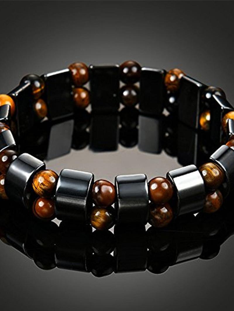 Product Introduction of Vòng Tay Thạch Anh Trị Liệu Từ Tính Đá Gallstone Màu Đen, Thời Trang, Co Giãn Và Có Thể Điều Chỉnh, Dành Cho Nam Và Nữ, Có Lợi Cho Sức Khỏe Và Năng Lượng, 1 Chiếc 4