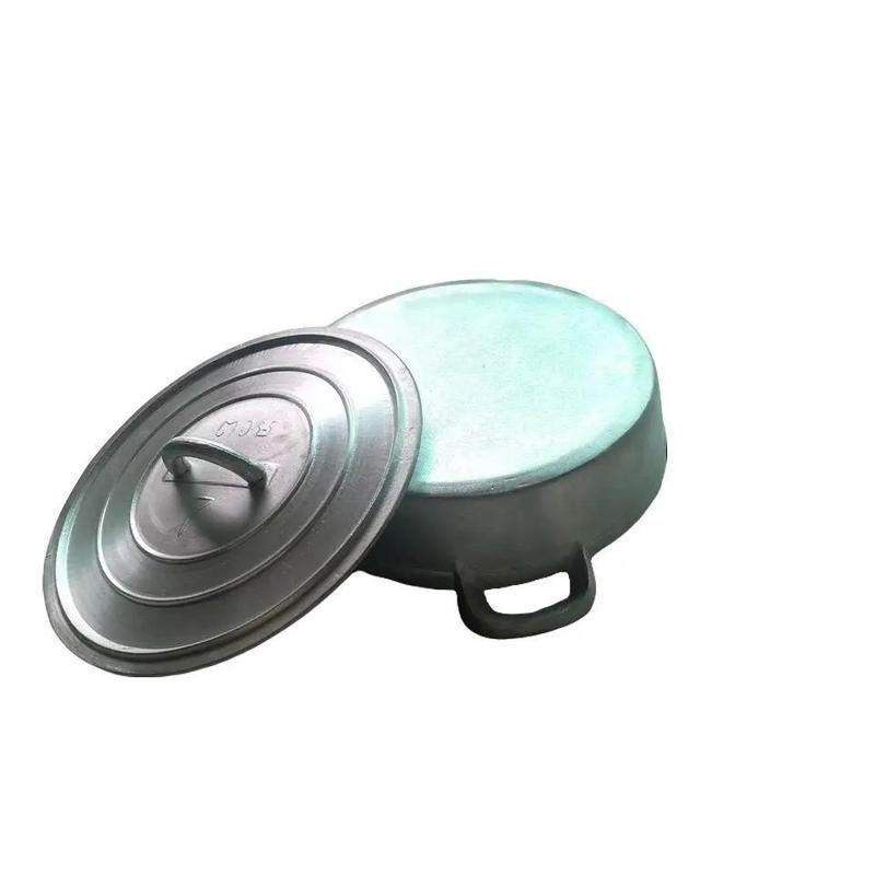 Chảo gang đế bằng 26cm nắp số 5 cân nặng 1,2KG chảo gang đáy bằng có nắp chống dính