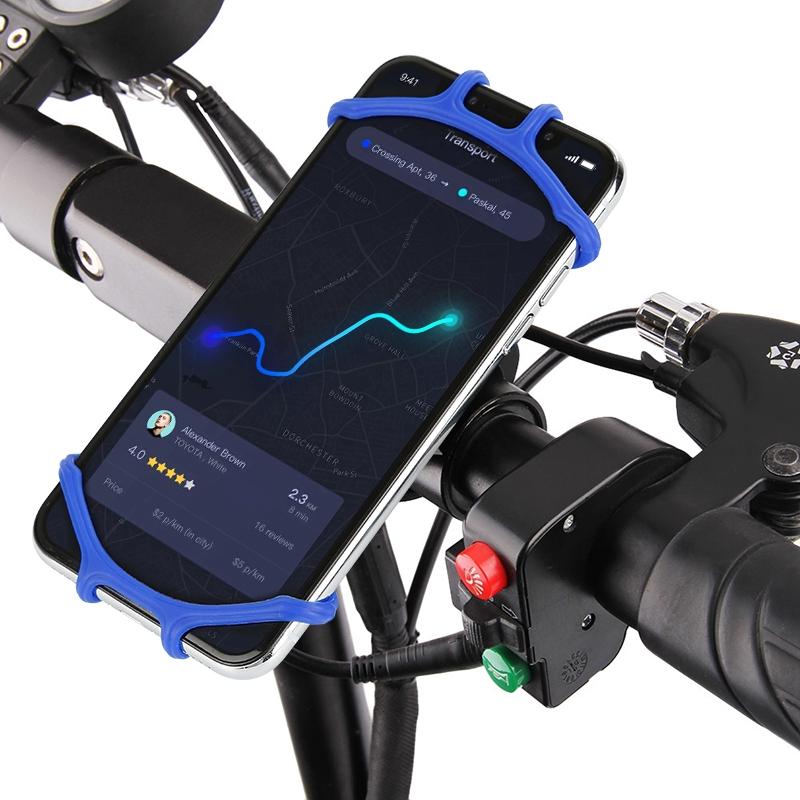 Product Introduction of 24-hour shipping+spot inventory+COD Bike Phone Holder Stand Universal 360 Degree Rotation Cycling Bicycle Elastic Silicone Handlebar Mount Adjustable For Cellphone 24