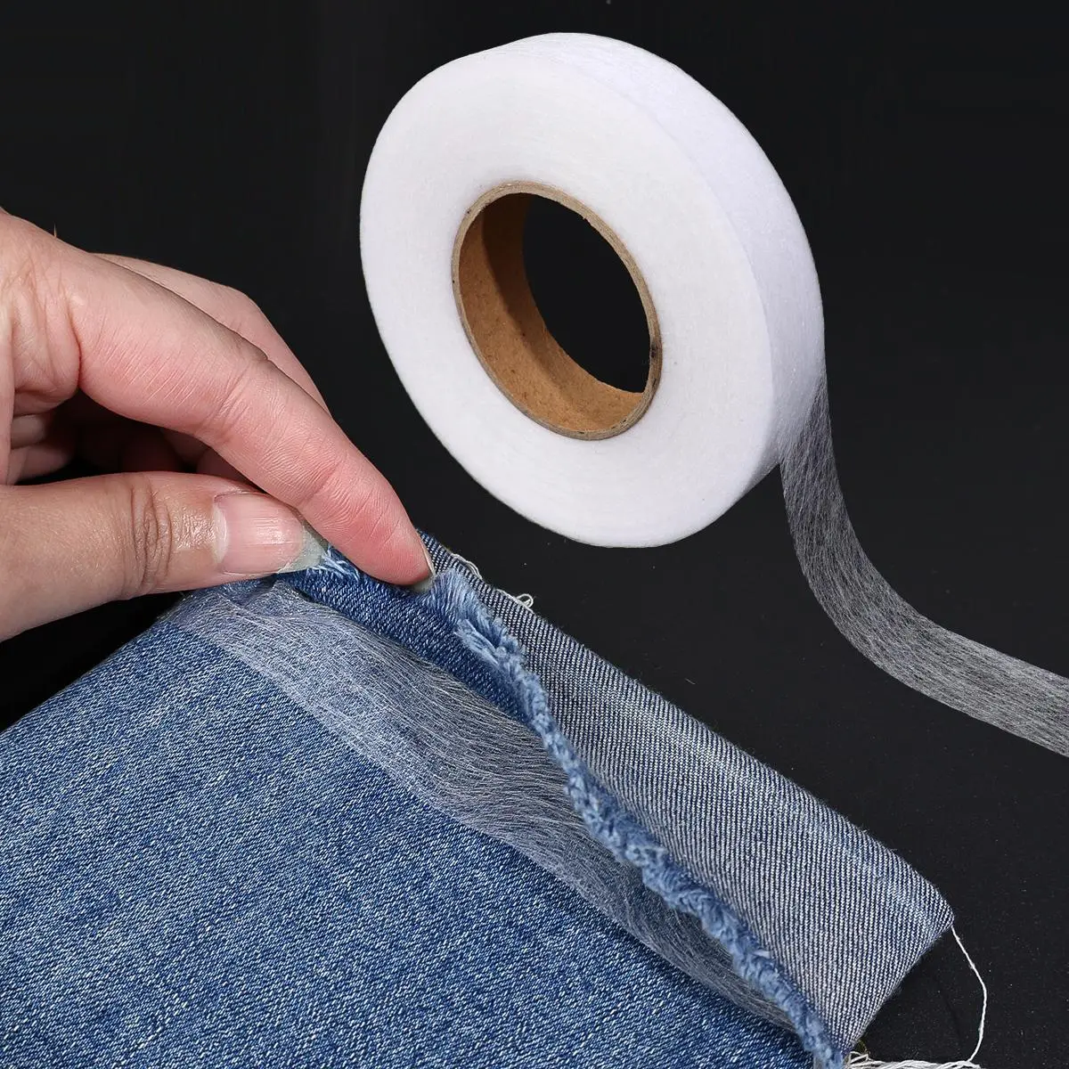 1 Roll Sticky Fabric Tape, DIY Decorative Double-sided Tape, Hem Tape, Adhesive Cloth Tape