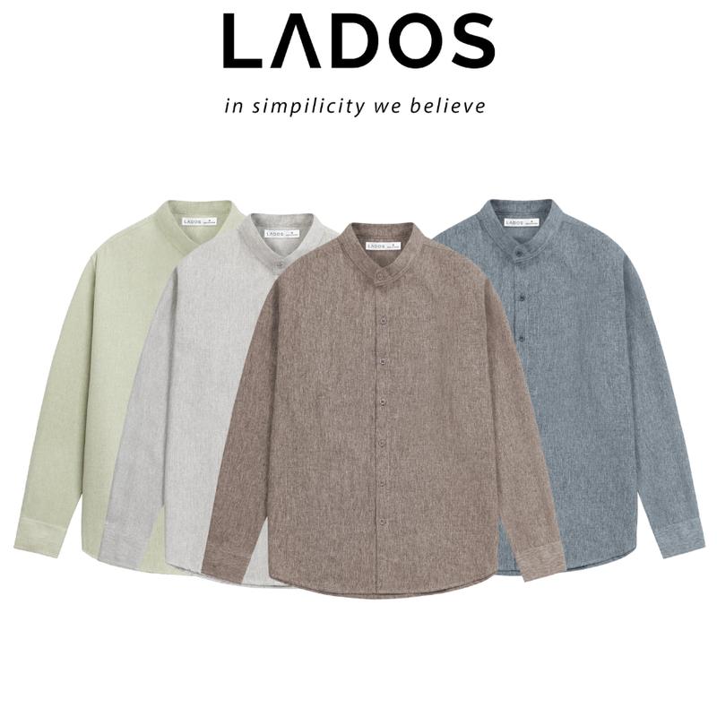 Áo Sơ Mi dài tay cổ trụ Nam LADOS-8133 chất xô đũi cao cấp, thoáng mát đứng form