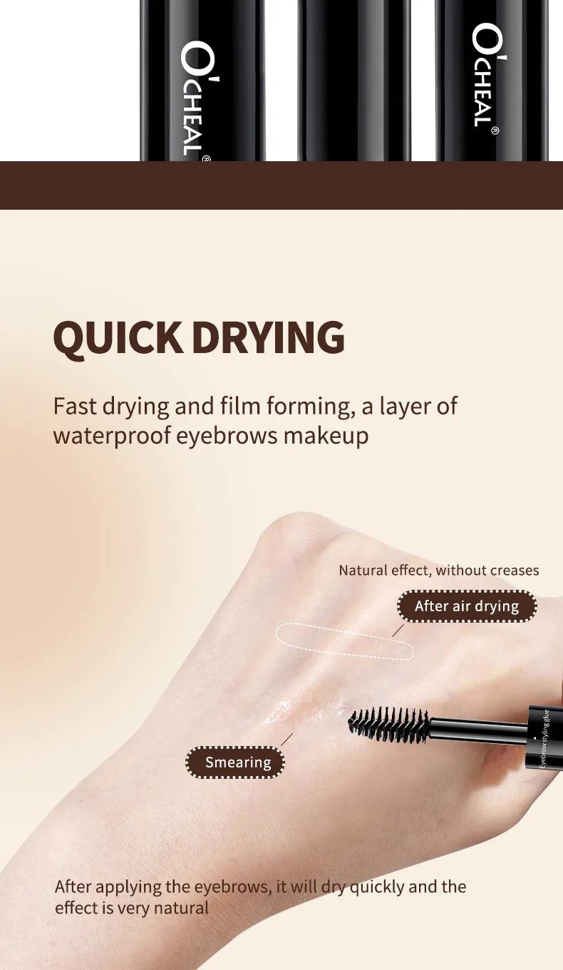 Product Introduction of Double-Headed Dyed Eyebrow Long-Lasting Setting Liquid Not Smudge Waterproof and Sweat-Proof Eyebrow Cream Makeup Cosmetic 7