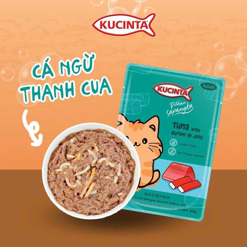 [Combo 10 gói] Pate KUCINTA gói 80gr cho mèo từ thịt cá thật, pate gói KUCINTA cho mèo mọi lứa tuổi 2