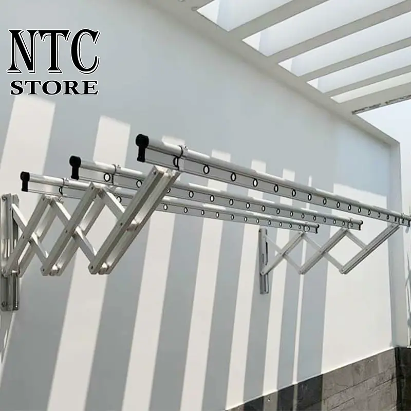 Giàn phơi thông minh gắn tường Hòa Phát dài 2m loại dày tải trọng 80kg, hợp kim nhôm  bền, không gỉ, đầy đủ phụ kiện bảo hành 36 tháng 3