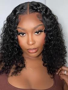 Short Human Hair Lace Front Wigs, Gorgeous Fluffy Wigs without Bangs, Human Hair Lace Front Wigs for Party, Daily Use