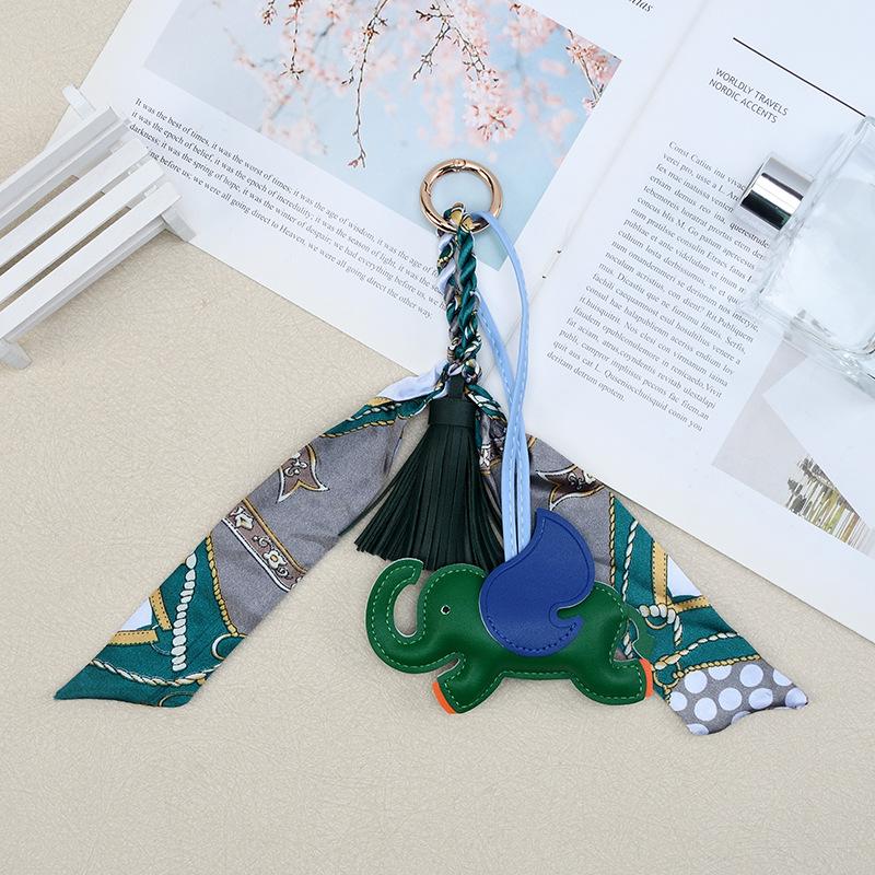 Sosialita Bagcharm Tassel Scraf and Small Elephant Aksesoris Gantungan Tas Gajah Charm