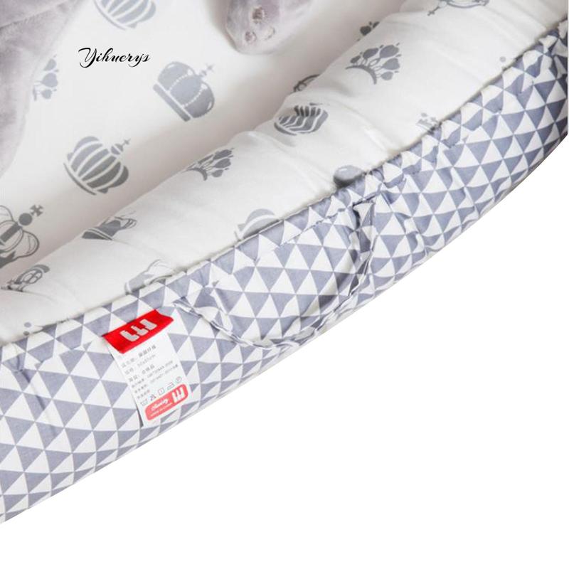 Baby Bed, Foldable Washable Floral Print Baby Cot Infant Bassinet with Pillow for Boys Girls 6