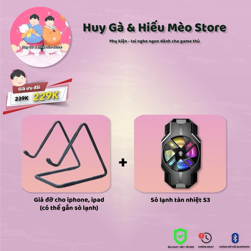Combo sò lạnh S3 và giá đỡ điện thoại Phone