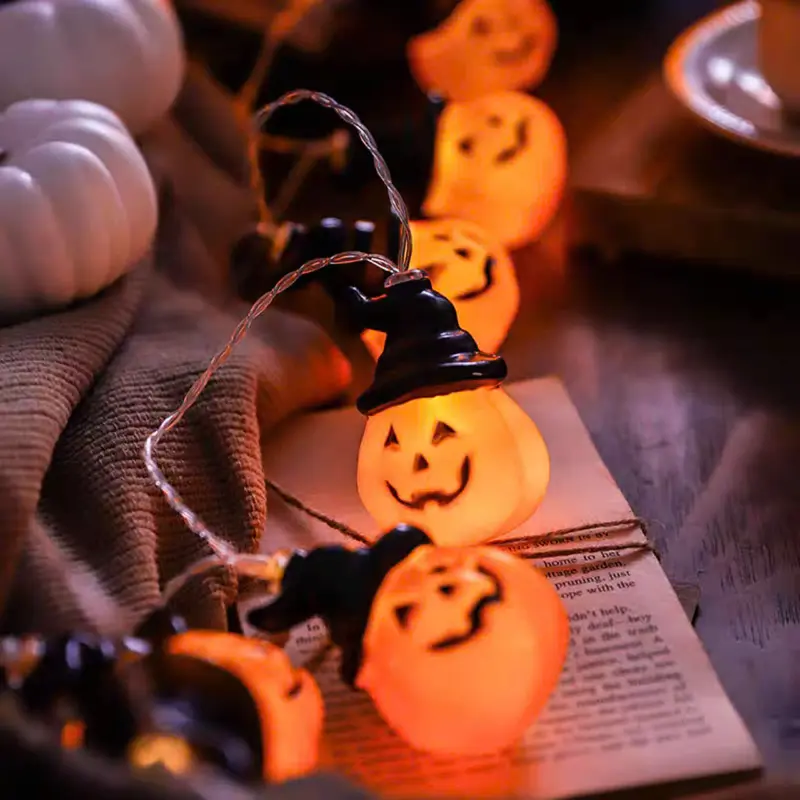 Dây đèn Led bí ngô trang trí Halloween, nhà ma 5