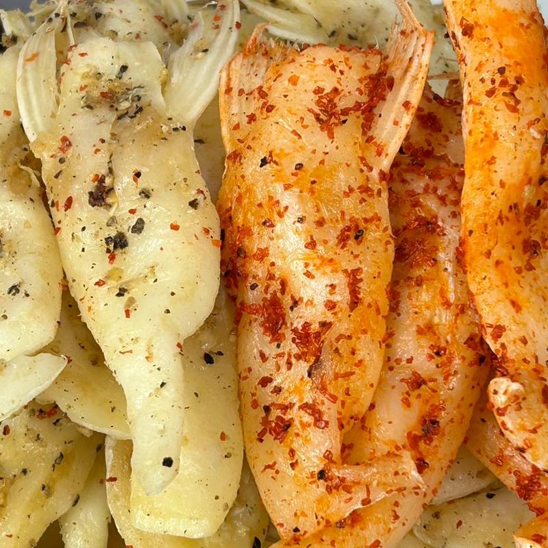 MIX 2 LOẠI KHÔ ỨC MỠ CÁ DỨA :250g ức mỡ tẩm vị tiêu tỏi +250g ức mỡ tẩm vị tiêu  ớt trọng lượng gói 500g Food