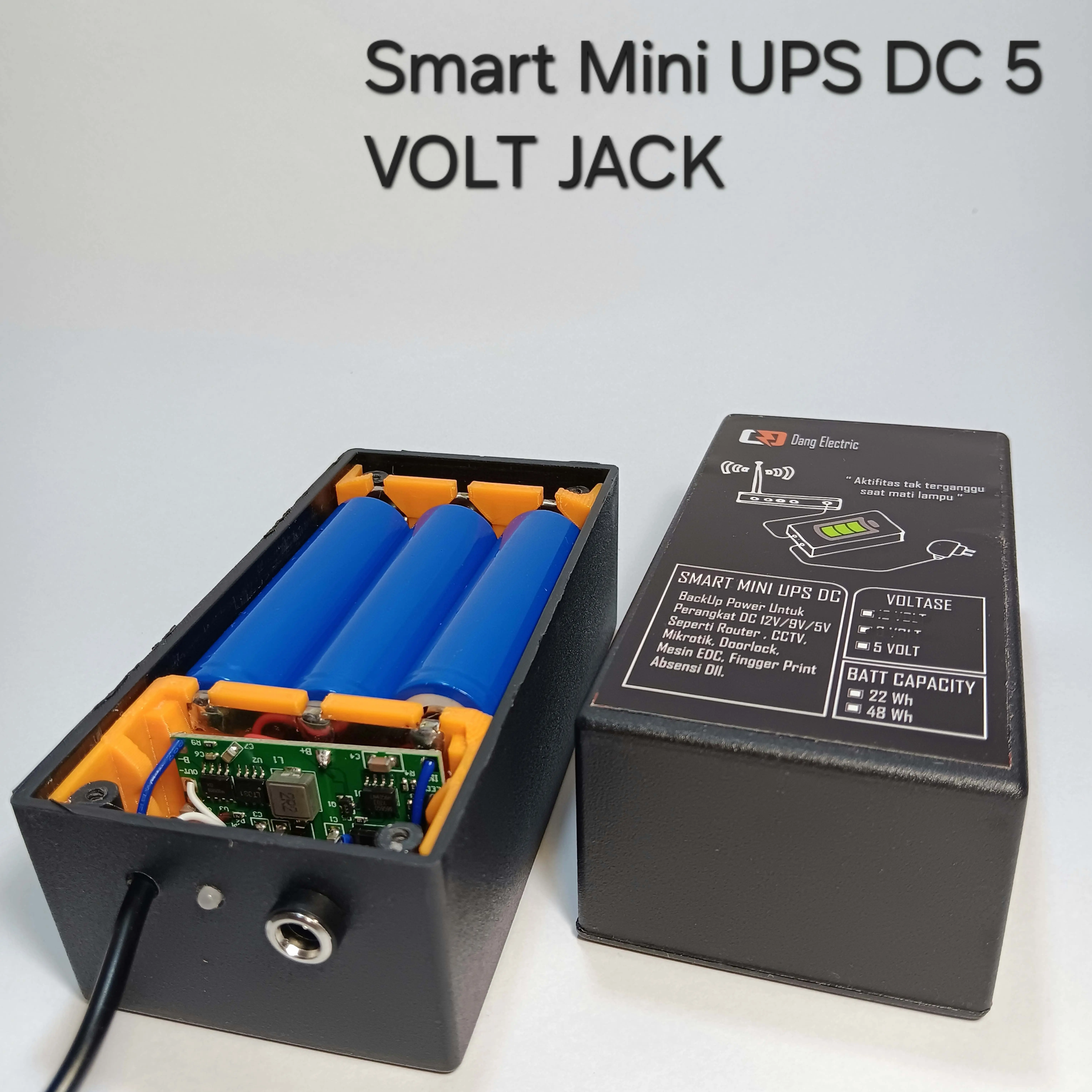 Smart mini UPS 5 Volt 4.500mAh Jack DC untuk modem router cctv HTB dll Saklar