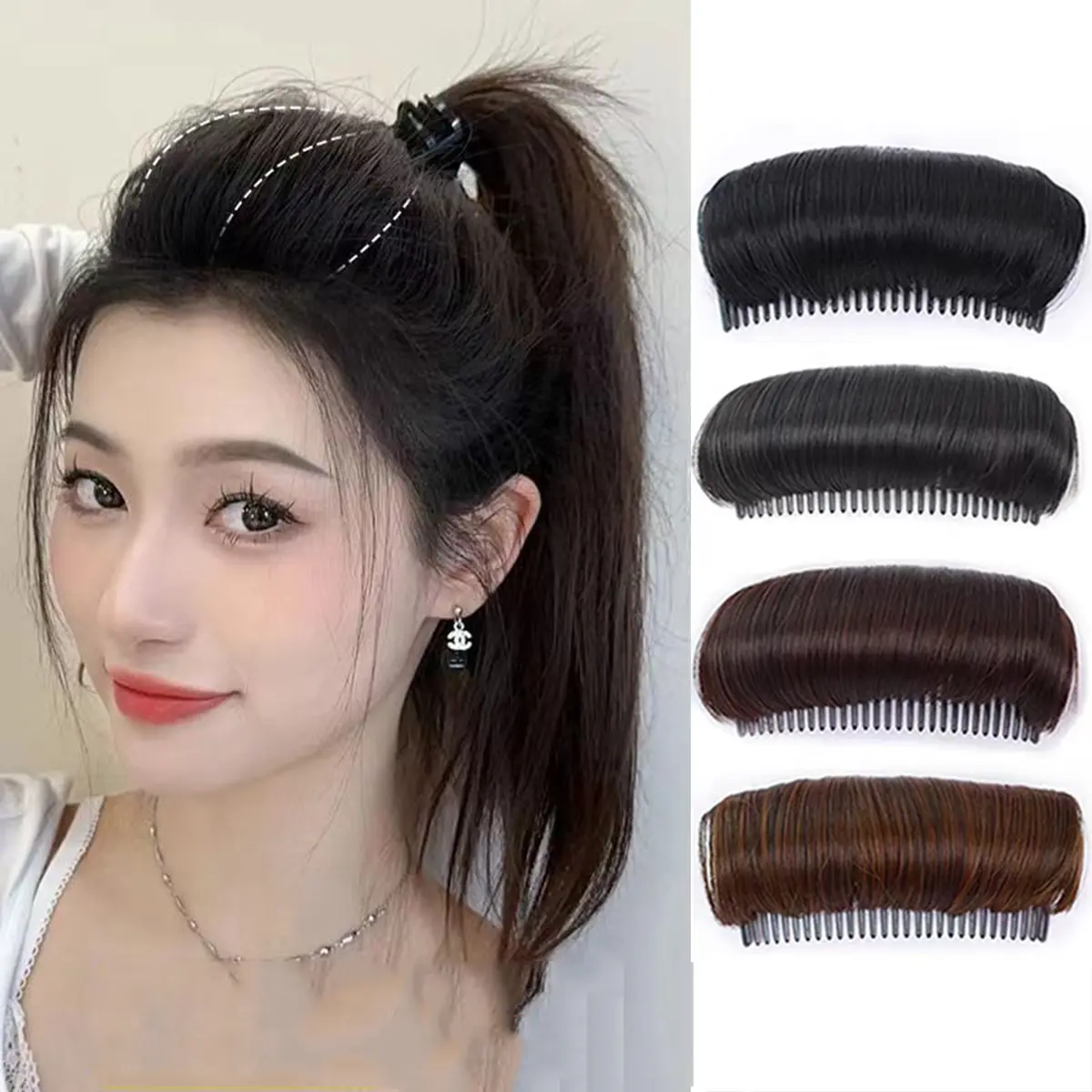 Kẹp độn phồng chân tóc mái S07KP01 Kẹp xước tạo phồng mái Miếng độn phồng chân tóc Kẹp mái giả
