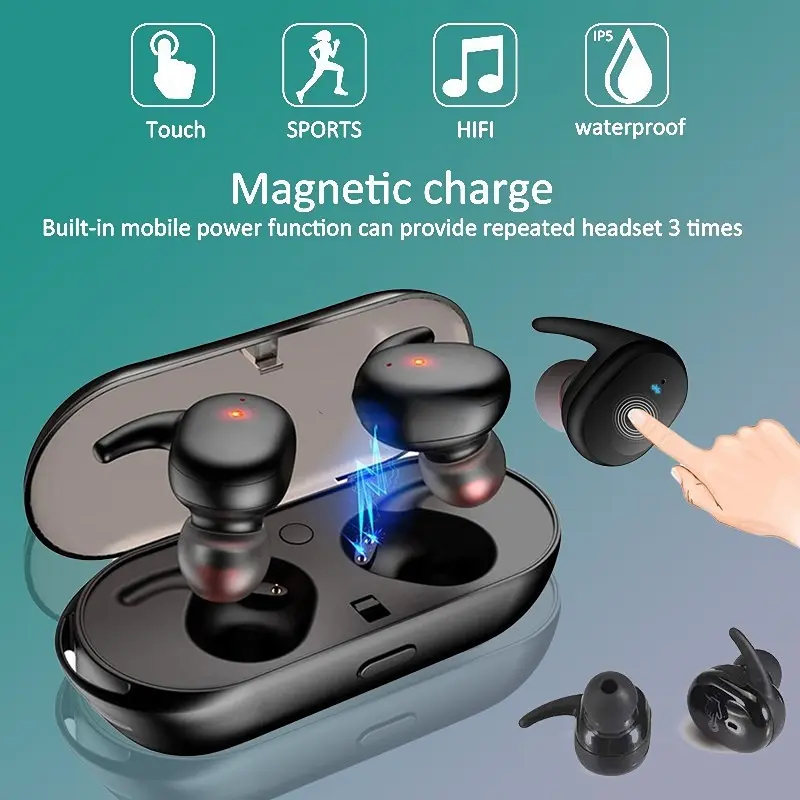 Y30 Headset Bluetooth Tws4 Headset Olahraga earphone bluetooth Nirkabel Mini Tampilan Digital Headset Sentuh 5.0