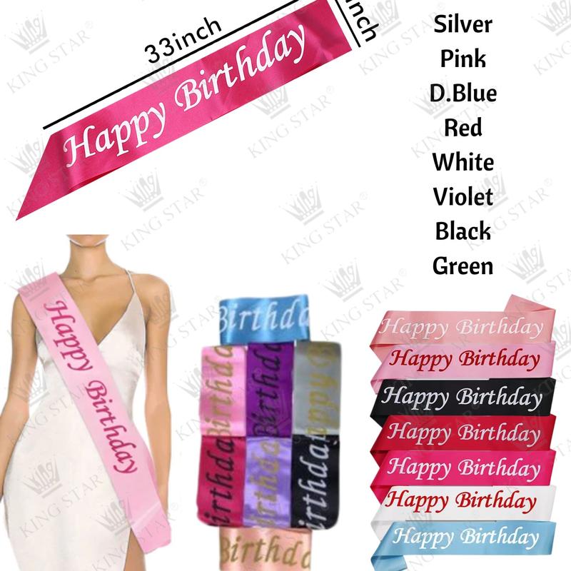 Arthsdite Queen Birthday Cake Topper Happy Birthday Cake Bunting Decor, Cake Picks Party Decoration Supplies For Lady Girl Women- Silver Glitter