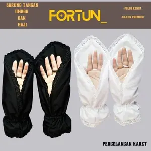 sarung tangan umroh dan haji Hitam Putih Gloves