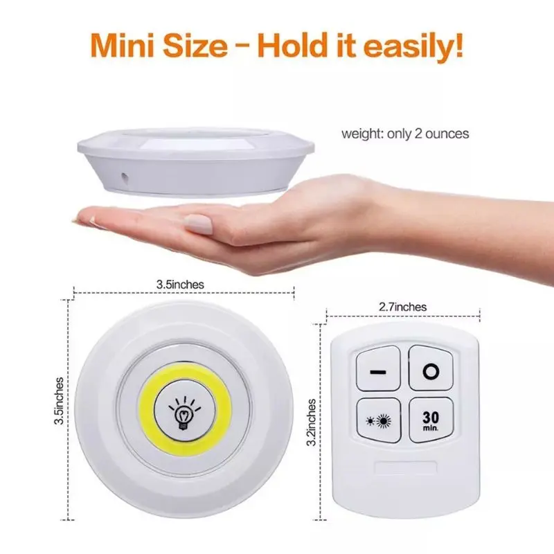 NIGHT LIGHT LAMP 3 + 1 REMOTE COB KITCHEN CABINET LIGHT WITH REMOTE CONTROL BEDROOM LED CABINET WARDROBE HIGH QUALITY BRIGHTNESS LED LAMP WARM LIGHTING