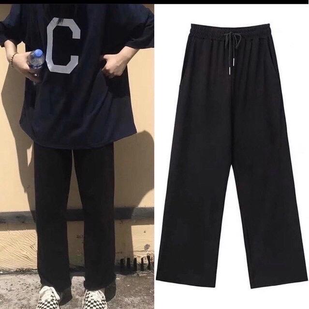 Quần ống rộng Nam Nữ rút gấu phong cách hàn quốc trẻ trung năng động Menswear Pants
