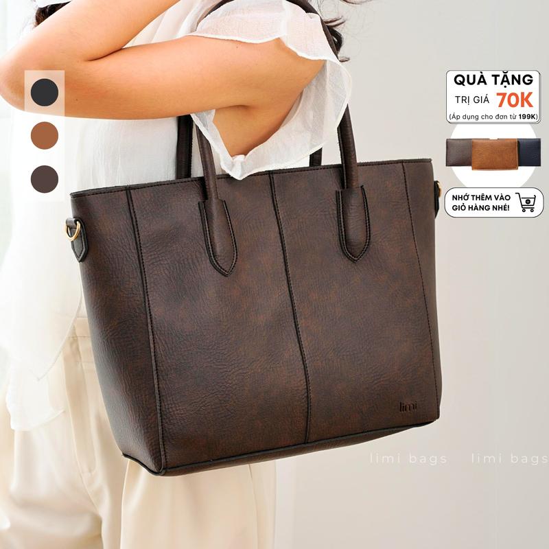 Túi công sở da nữ 3 MÀU xách tay tote da size lớn đi làm đựng laptop 15.6 inch đi dạy học VERA Limi Bags Chữ Nhật Hình Chữ Nhật
