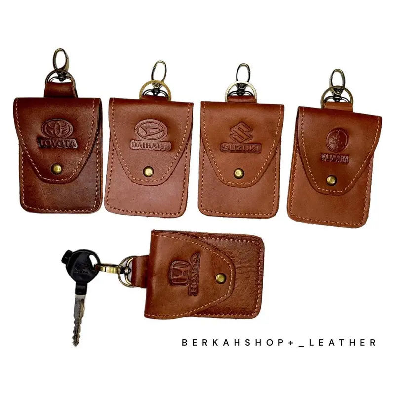 Dompet kunci kantong gantungan STNK Bahan Kulit Sapi Asli Aksesoris Car Simple 0