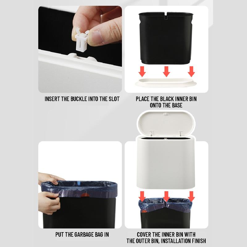 Product Introduction of Koala Home Rubbish Bin-for Bathroom/Toilet/Kitchen/Living Room Slim Gap Trash Can Waste Bin Dustbin Trash Bin 3