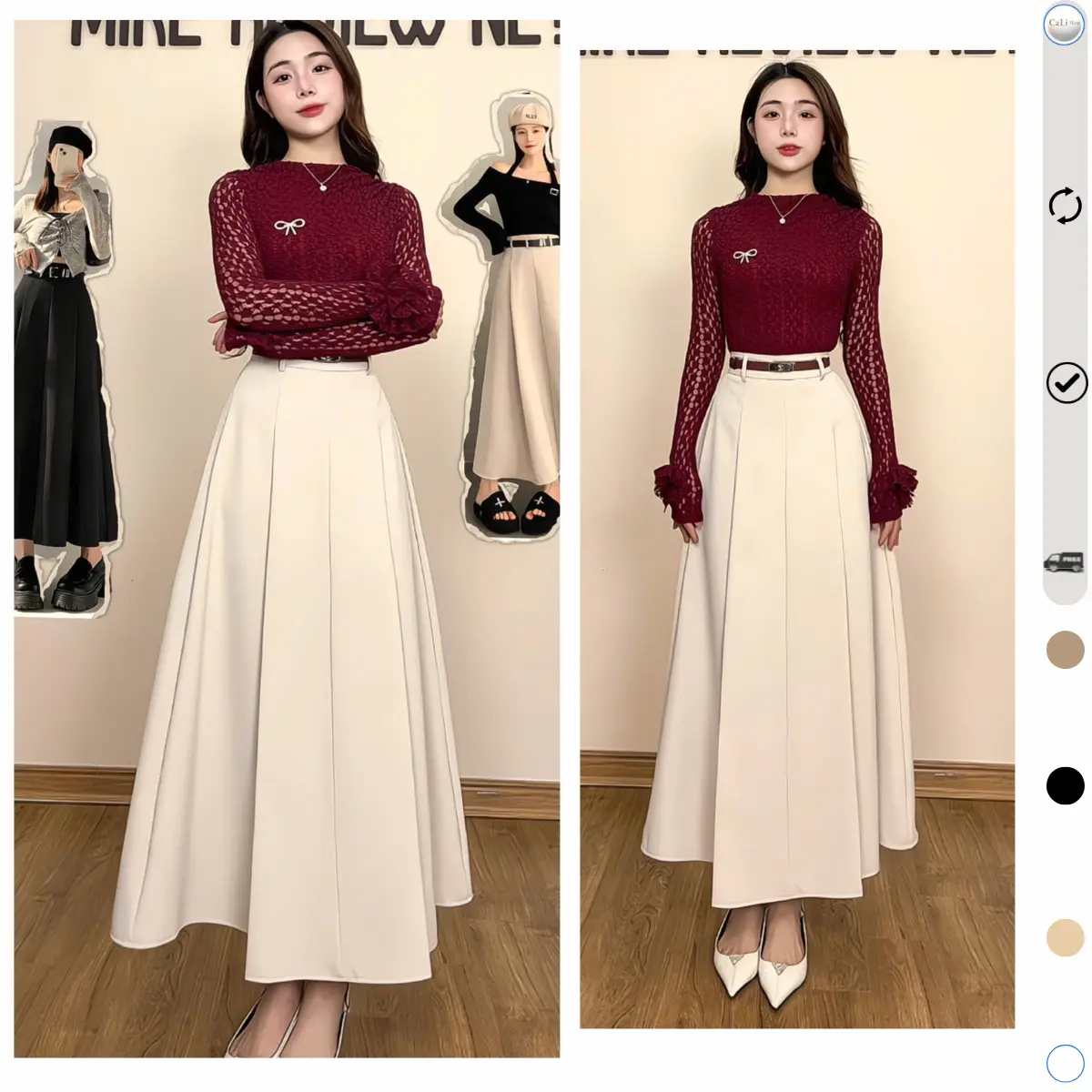 Chân váy dài xếp ly Cali.Shop, chân váy xoè dáng chữ A chất nhập Hàn | BigBuy360 - bigbuy360.vn