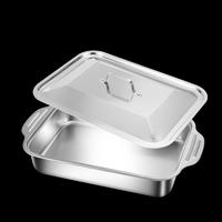 Gambar Eksklusif Ceceketarketir - 4 PCS Nampan Tutup Stainless  Food Dish Premium Tebal Ukuran 45x28 CM dan 37x23 CM - 4 PCS dari BMW Kitchenware Kab. Tangerang 4 Tokopedia