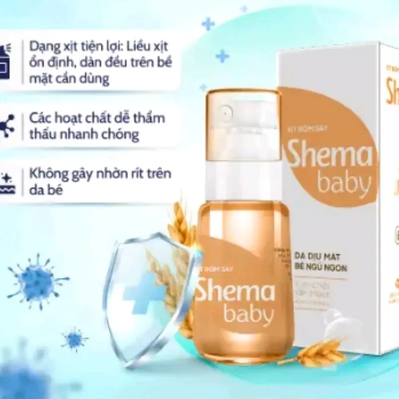 Xịt Rôm Sảy Shema Baby Cho Bé - Da Dịu Mát,Bé Ngủ Ngon.Chai 50ml. 0