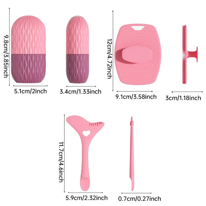Silicone Ice Compress Face Massage Tool Set, 3 Counts/set Multifunctional Ice Compress Face Massage Tool, Face Massage Tool for Women & Men 1