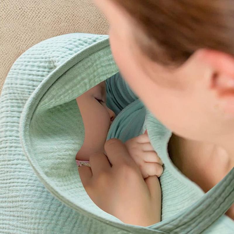Product Introduction of Portable Gauze Mother Outing Breastfeeding Cover Breathable Arch Neckline Outdoor Privacy Cover Adjustable Halter Neck Baby Feeding Nursing Covers Breastfeeding 21