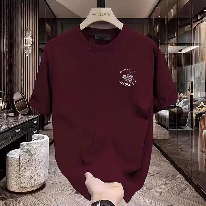 Áo Thun Cotton Nguyên Chất Màu Trắng, Dành Cho Nam Giới, Hàng Mới Về Mùa Hè, Thiết Kế Cao Cấp, ngắn Tay, Áo Thun 1