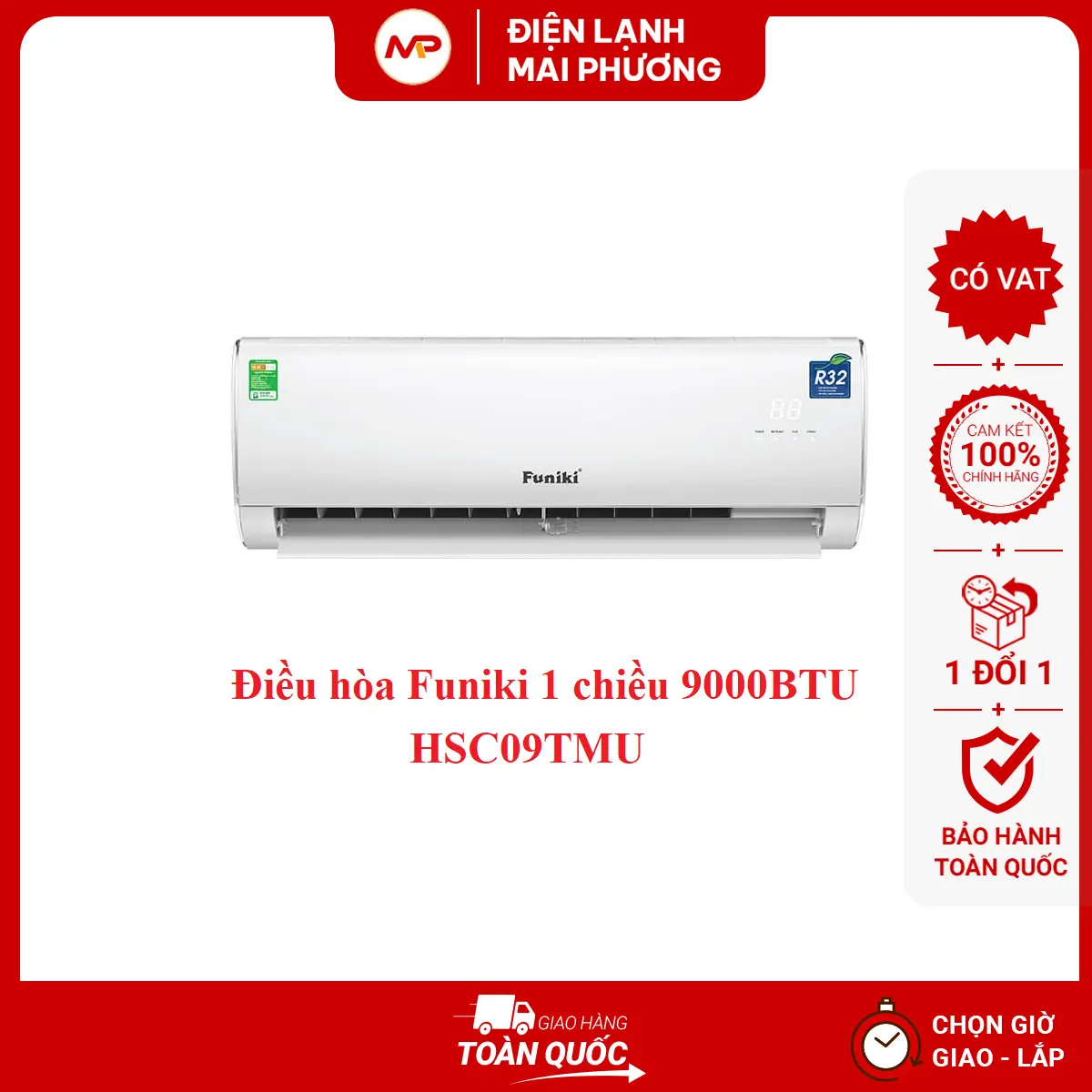 [NHẬN LẮP ĐẶT HN] Điều hòa Funiki 9000BTU HSC09TMU - Hàng chính hãng (Bảo hành 24 tháng)