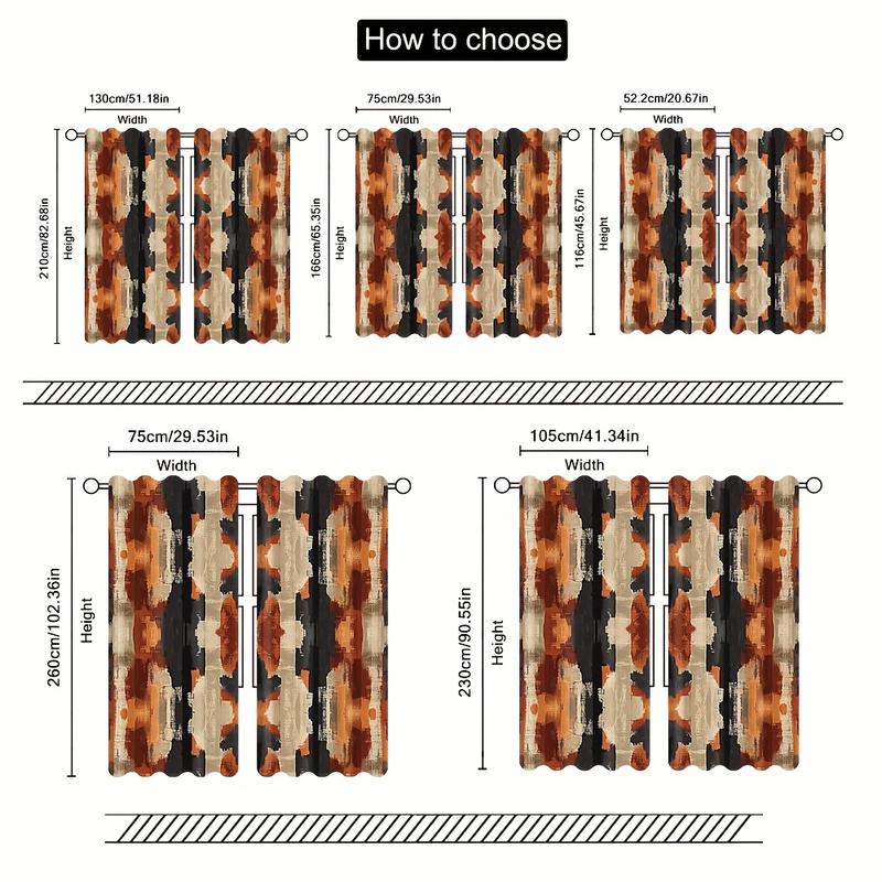 Product Introduction of 2pcs Aztec & African Print Artistic theme Curtains Modern Style Decorative Drapes Art Theme Window Drapes for Bedroom Living Room Home Decor with Rod Pocket for Living Room Bedroom Study, Digital Print Decorative Window Treatments for Home, Fits Multiple 2