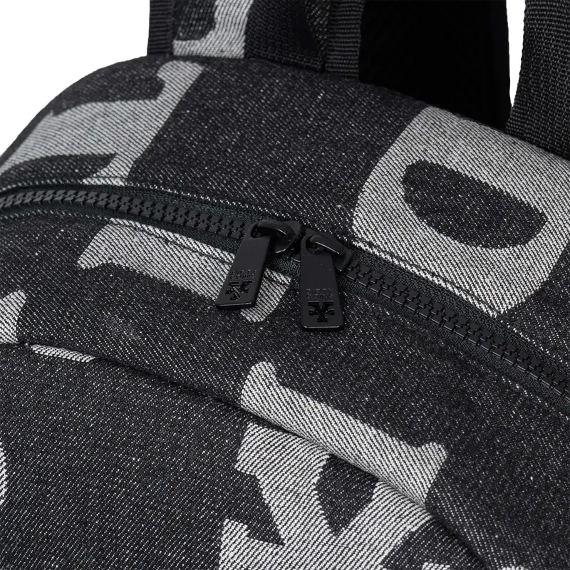 Balo DirtyCoins Letters Monogram Denim Backpack - Black Đeo Vai 8