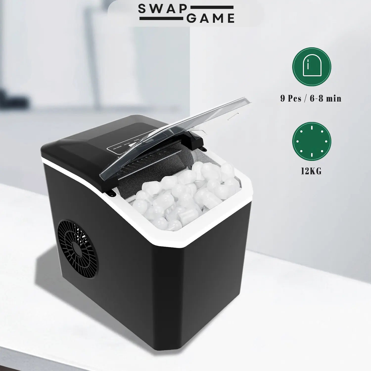 [BH 10 năm] Máy Làm đá Mini 2.2L Công Suất Lớn Hoàntoàn Tự động 15kg đá Tạo đá Siêu Tốc Trong 9 Phút