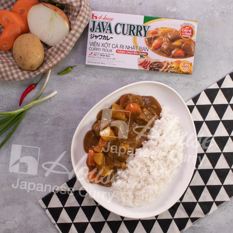 JAVA CURRY 200g – viên xốt cà ri Nhật Bản curry roux - Gia vị nấu cà ri Nhật House Foods - Vị cay vừa - 10 khẩu phần 5