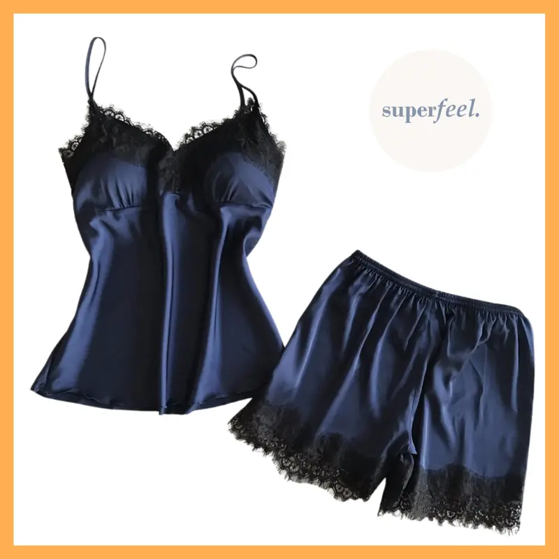SFL LINGERIE SET PIYAMA TANKTOP & SHORTS CELANA DAN BAJU TIDUR MURAH GROSIR CLEARANCE WANITA PEREMPUAN LADY REMAJA DEWASA ALL SIZE  102 5