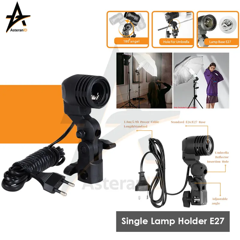 Single Lamp Holder Kabel Holder Lampu E27 Holder Untuk Lampu Studio Rumah Bohlam 0