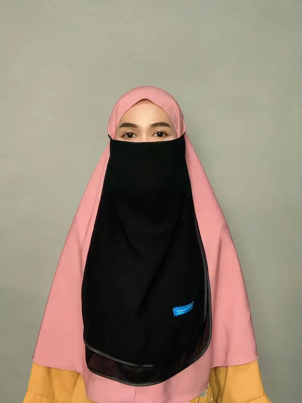 Cadar Tali 2 Layer Chiffon | Ceruty Bisban Kain Nyaman Tebal Muslim Tebal Muslim Instan Jilbab Semua musim Niqab 1