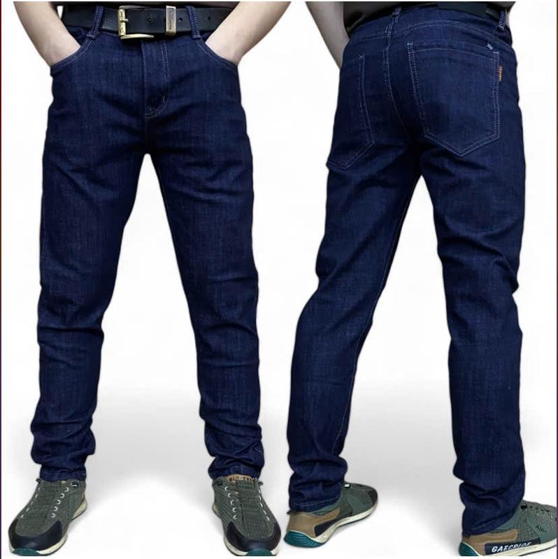 Quần Jean Nam Xanh Đen Trơn 08 Menswear Pants Có Túi - Kiểu Dáng Slim Fit co giản tốt - Chất liệu Jeans quandai