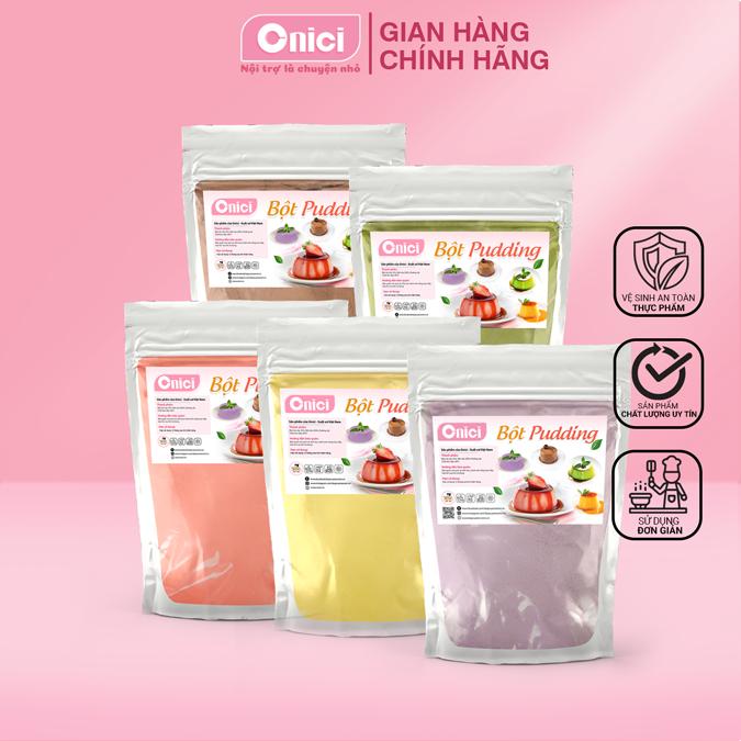 Set làm pudding trứng, matcha, socola, dâu, khoai môn 100g Bếp Của Mẹ ONICI - dùng chung với trà sữa