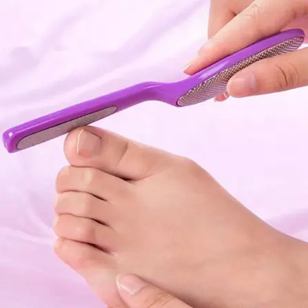 BISA COD 6124 Penghalus Tumit Kaki 2 Sisi / Alat Pedicure Penghalus Tumit Kaki Kapalan Nail Steel Tangan Kuku Perawatan 3