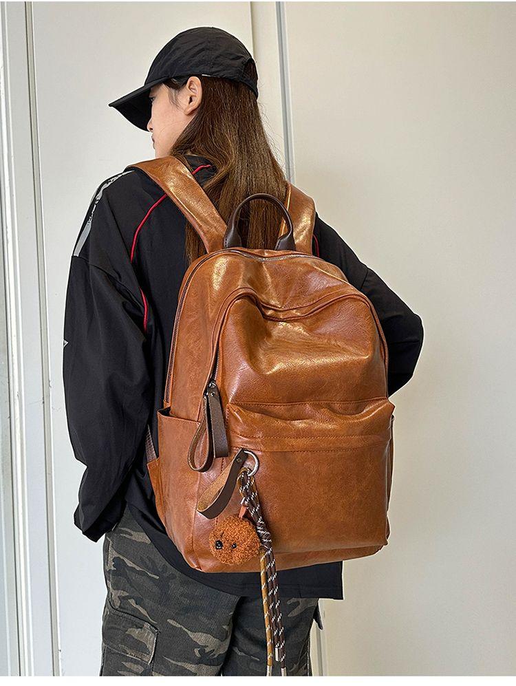 Product Introduction of 2025 Boyatu Hong Kong Style Pu Backpack Female Junior High School Students Large Capacity Lightweight Schoolbag Commuter Travel Backpack Male Fashion 11