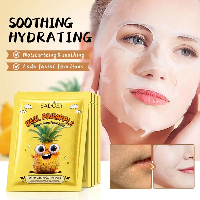 Full English Fruit Nicotinamide Series Facial Mask Sadoer Brightening Nourishing and Hydrating Facial Mask Cross-Border Foreign Trade Wholesale Skincare Comfort Skin Repair Hydrate Moisturizer Moisture