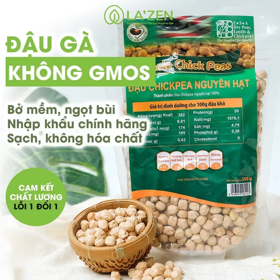 Hạt đậu gà tự nhiên, sạch không biến đổi gen La'zen nhập khẩu Mỹ Food