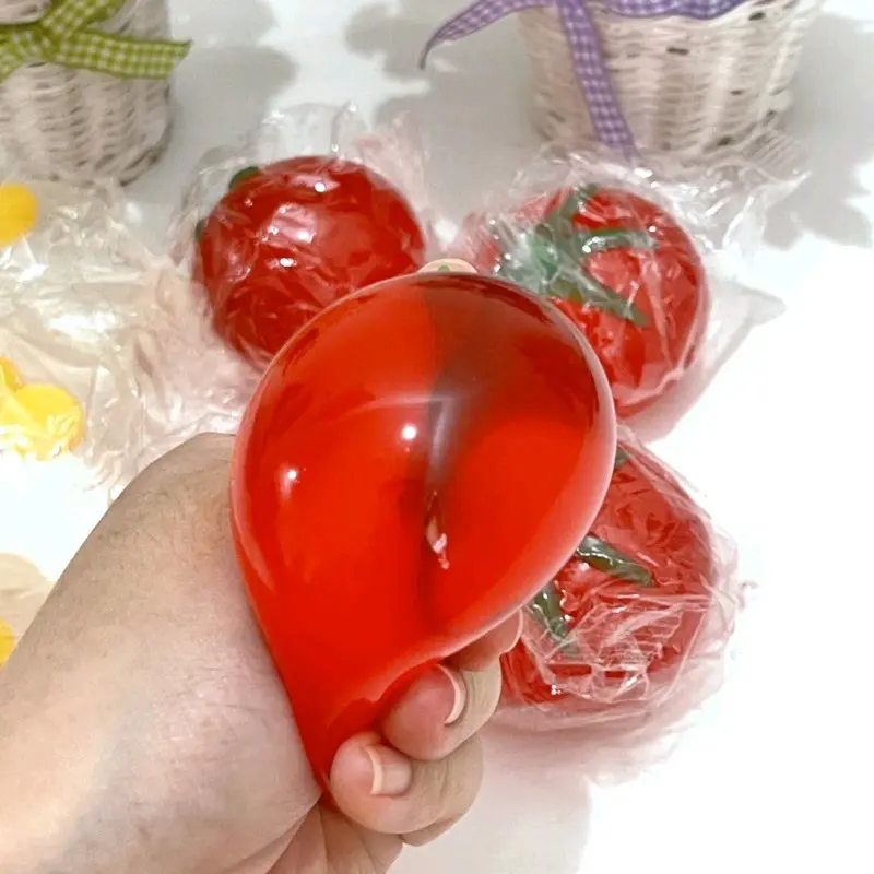 Squishy Ball Fruit Bola Pencet Bola Anti Setres / Squishy Tomat / Squisi Telor / Mainan squishy Tomat Telur / Mainan Pencet Tomat Telur / Squishy Bentuk Telor Tomat / Mainan Terbaru 1