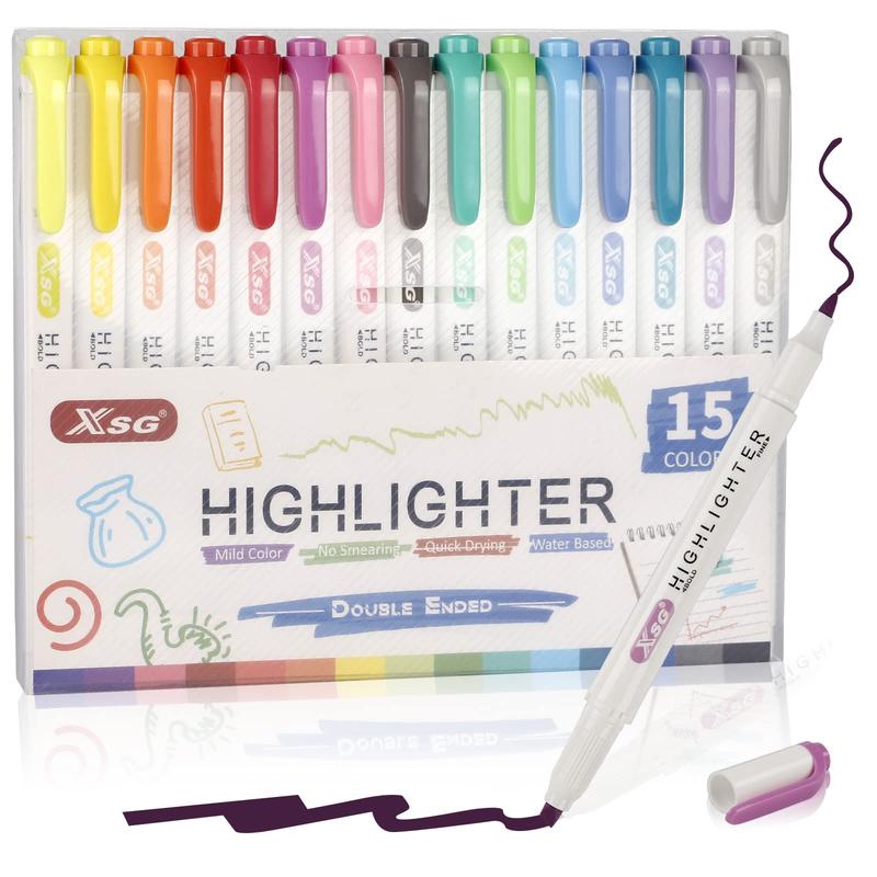 Product Introduction of Multicolor Double-ended Highlighter Pen, Mixed Color Marker Pen for School & Office, Student Stationery Supplies, Gifts for Students, Gift Ideas 2